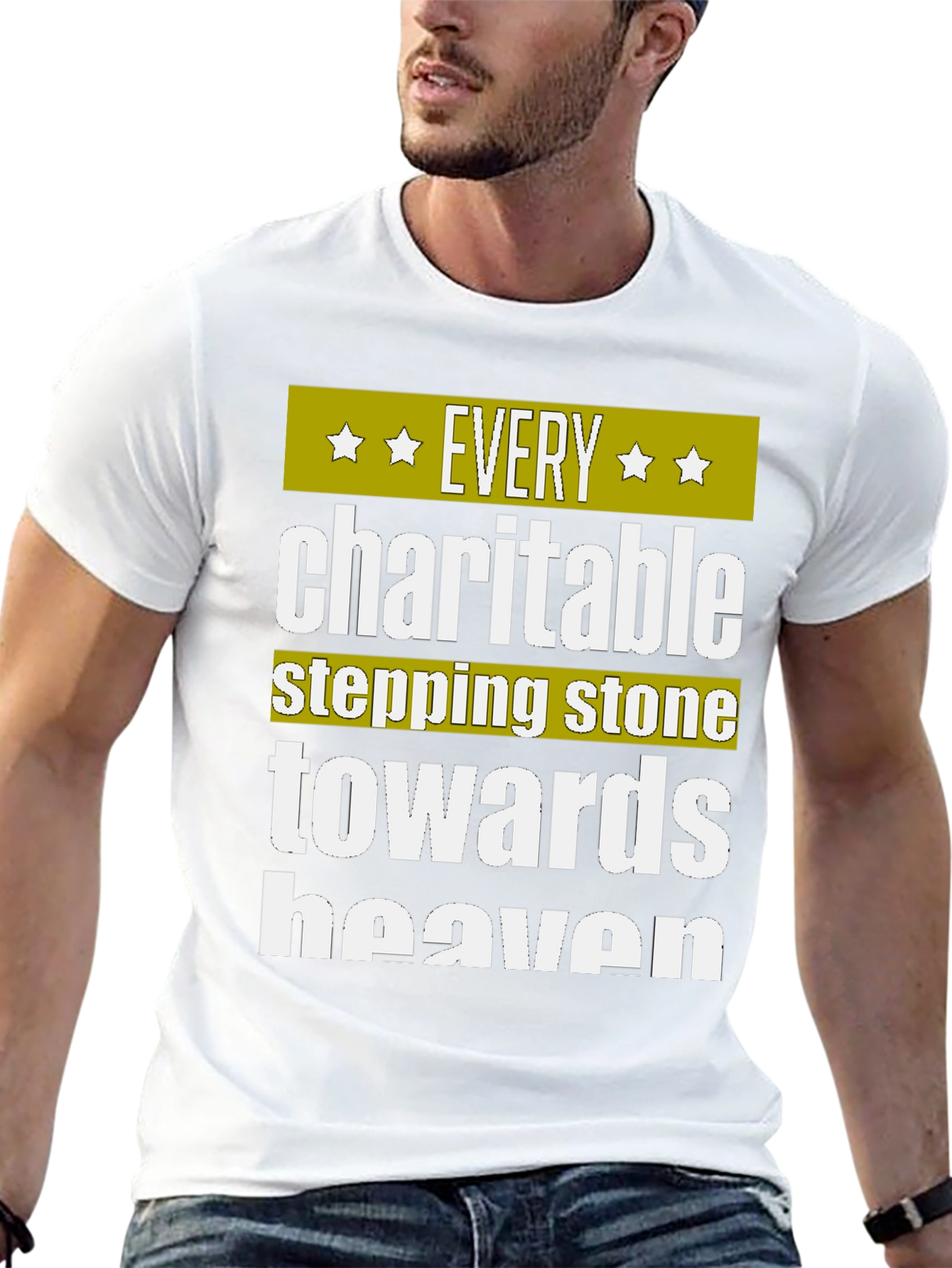 Black Charitable Stepping Stone T-Shirt - Towards Heaven view 13