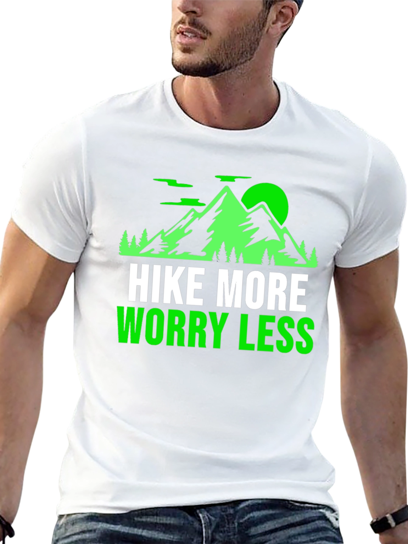 Black Hike More Worry Less Graphic T-Shirt view 13