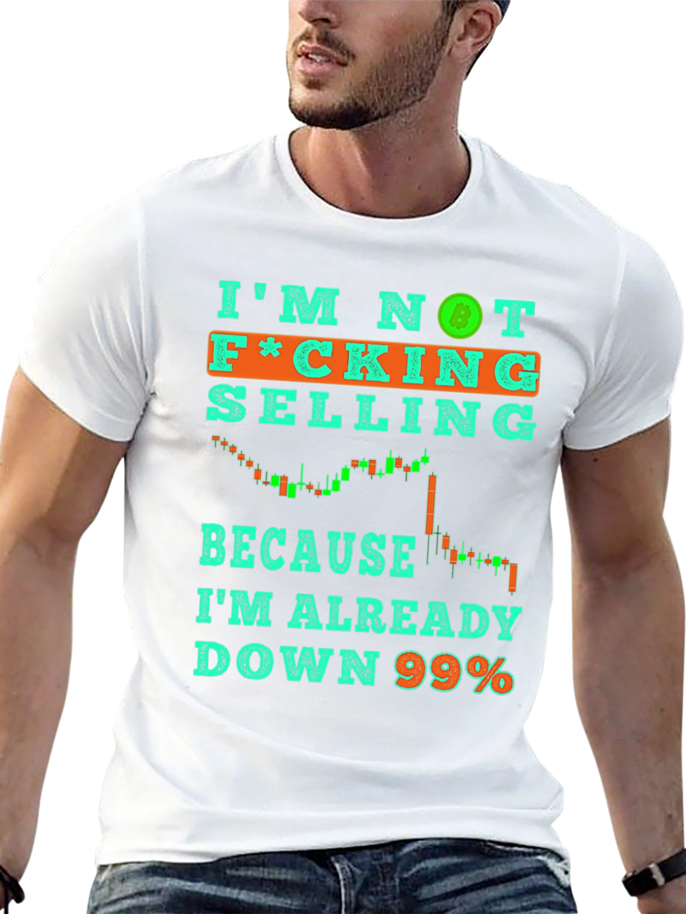 Black I'm Not Selling T-Shirt Crypto Bitcoin Down 99% Tee view 13