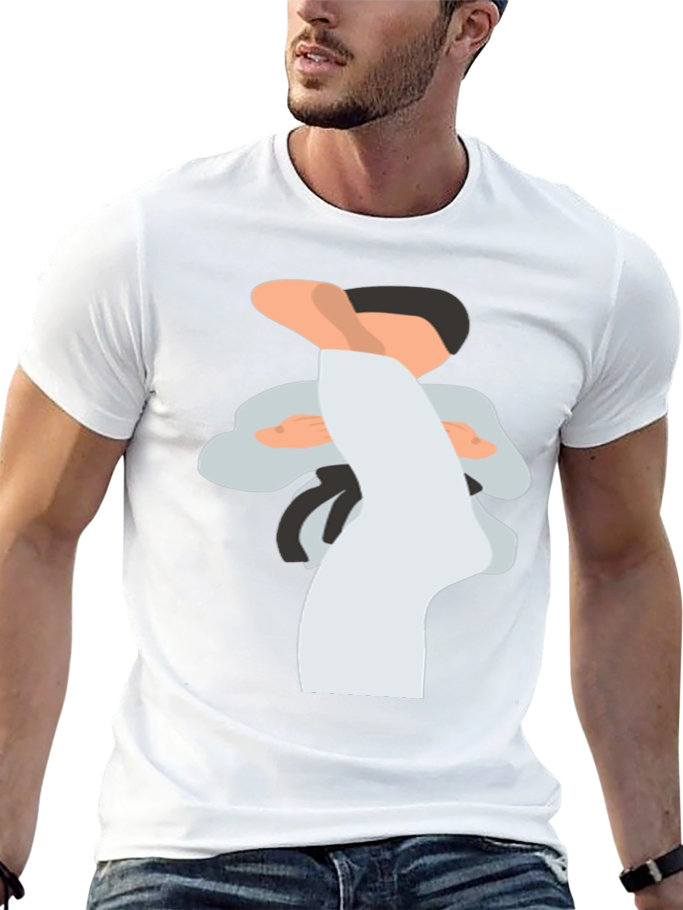 Black Minimalist Doctor Graphic Tee - Black Cotton Blend view 13