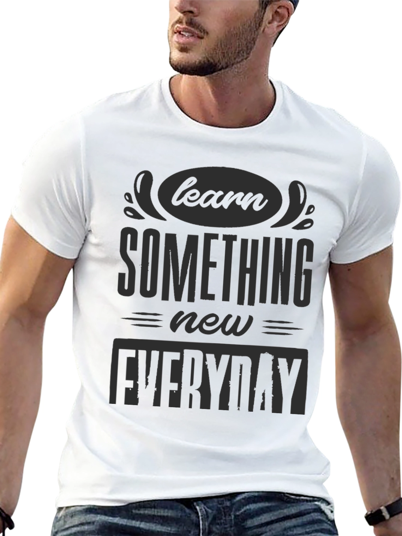 Black Learn Something New Everyday Black T-Shirt view 13