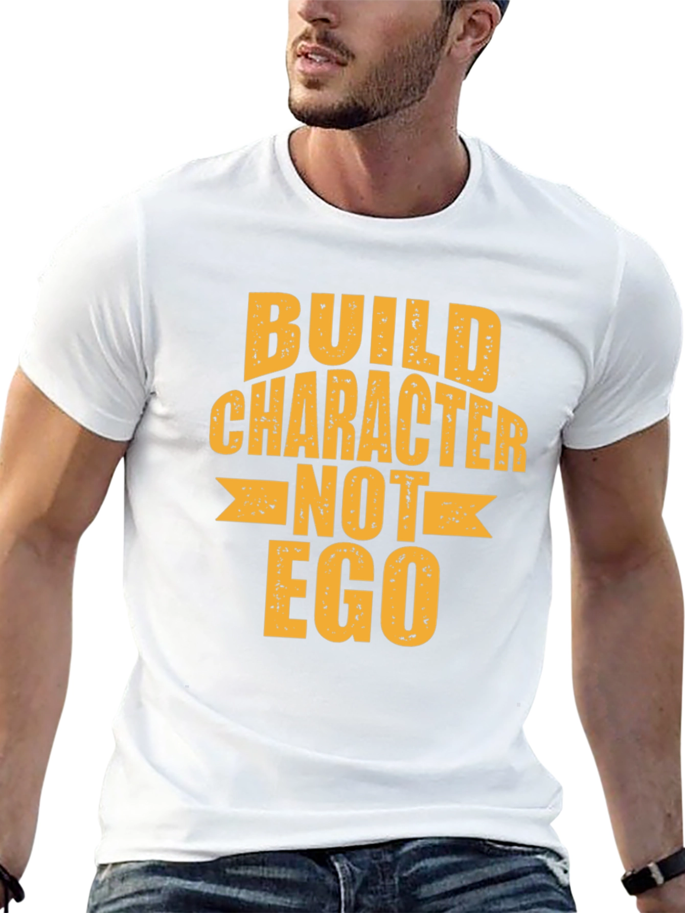 Black Build Character Not Ego Graphic Tee view 13