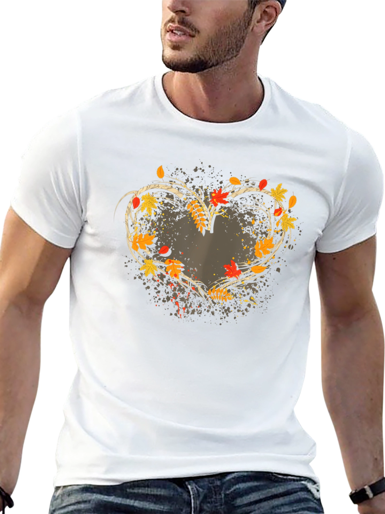 Black Autumn Heart T-Shirt - Stylish Fall Apparel view 13