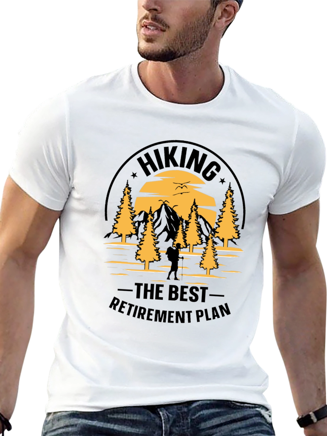 Black Hiking Retirement Plan Graphic Tee view 13
