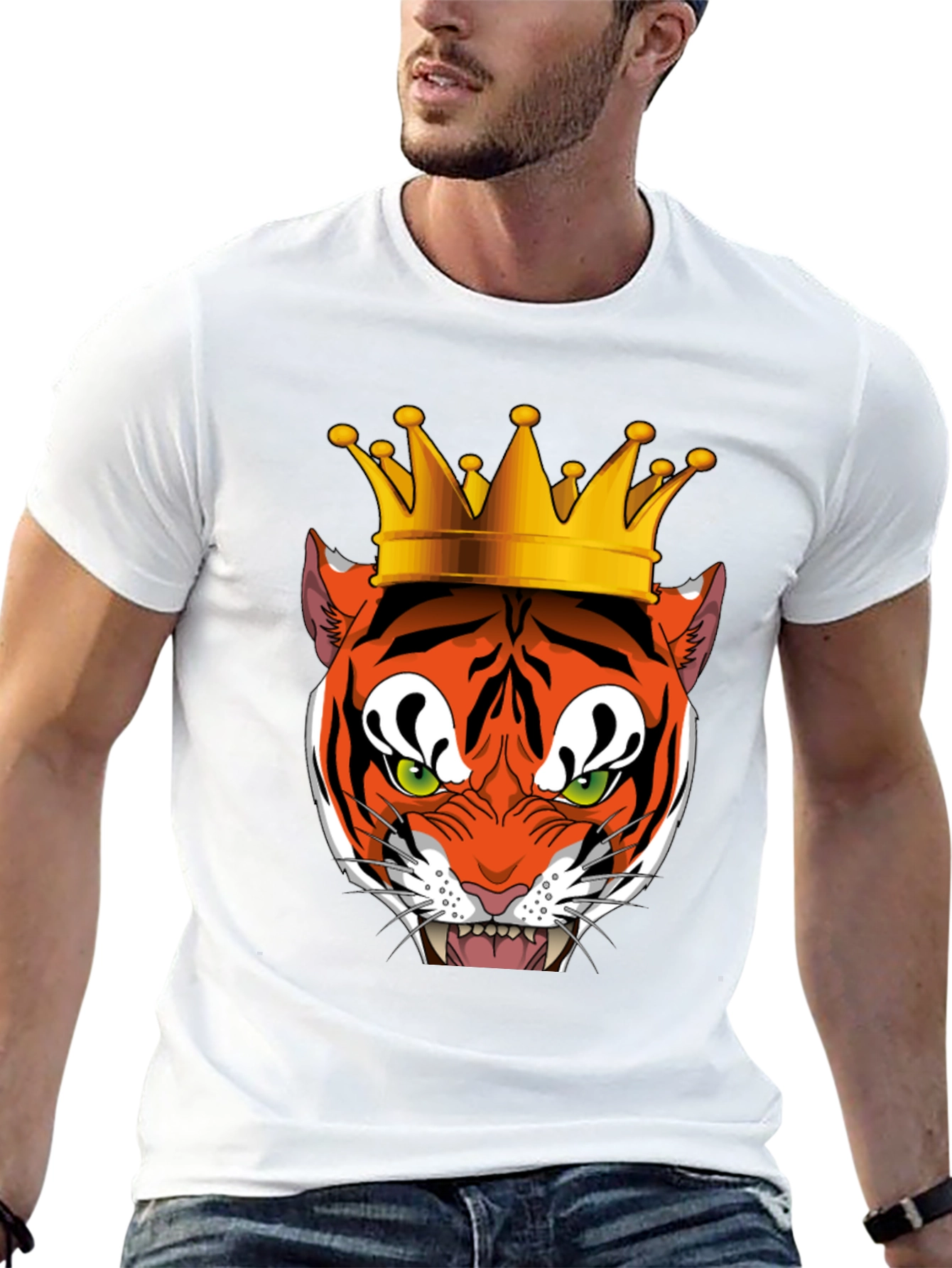 Black Tiger King Graphic Tee - Men's Black T-Shirt view 13