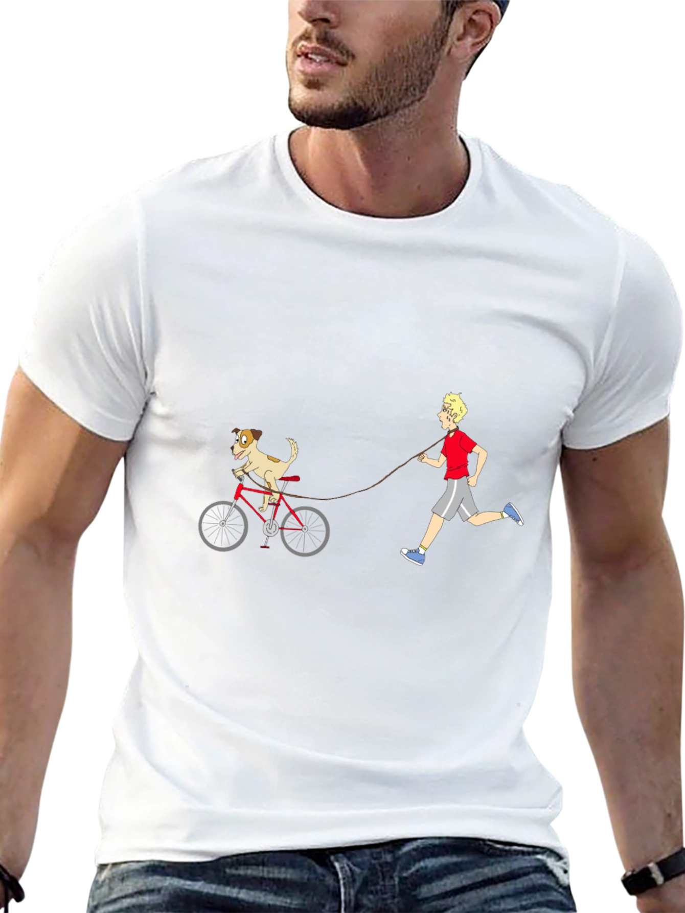 Black Dog on Bike Graphic Tee view 13