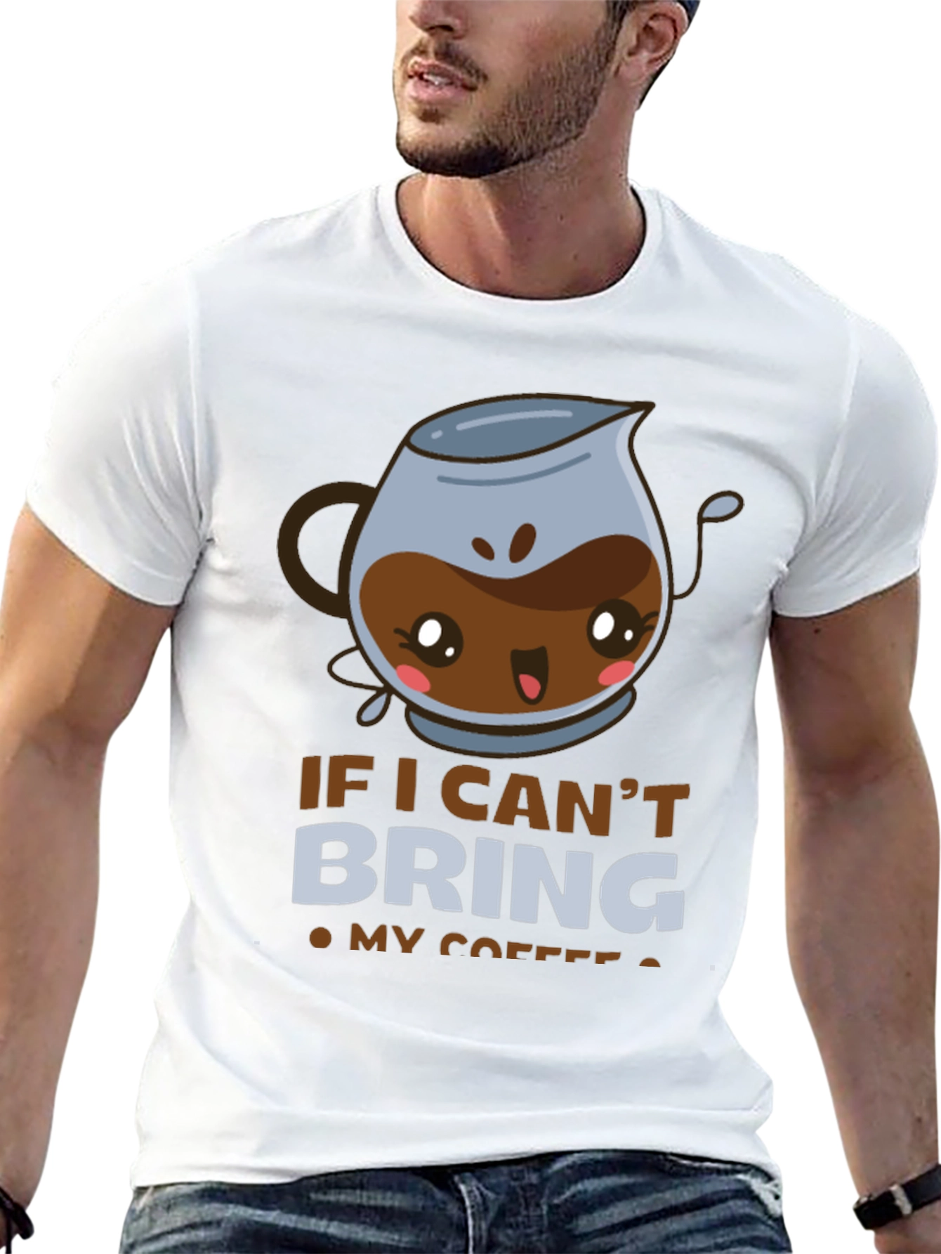 Black Funny Coffee Lover T-Shirt - If I Can't Bring My Coffee view 13