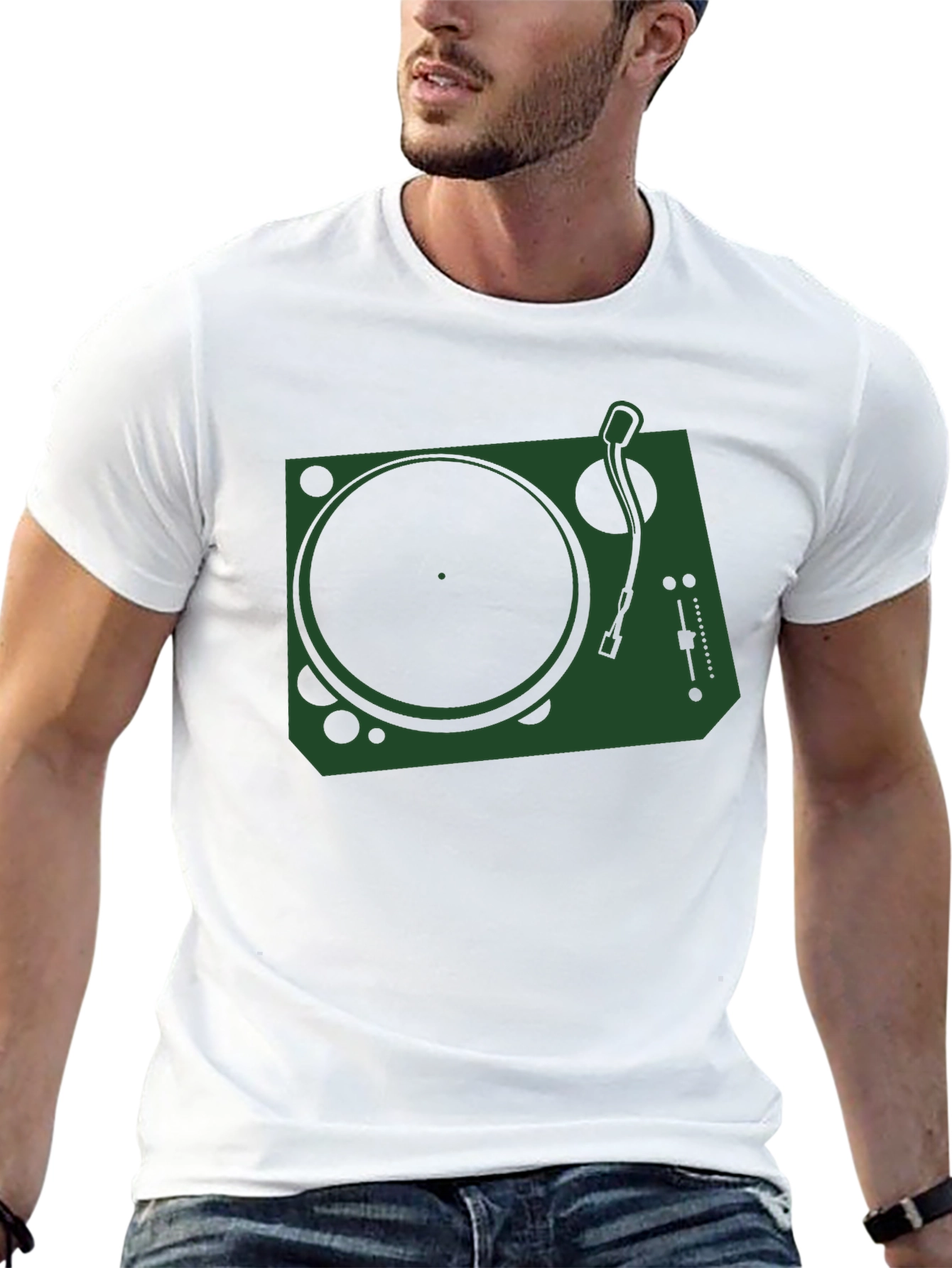 Black DJ Turntable Graphic T-Shirt - Black view 13