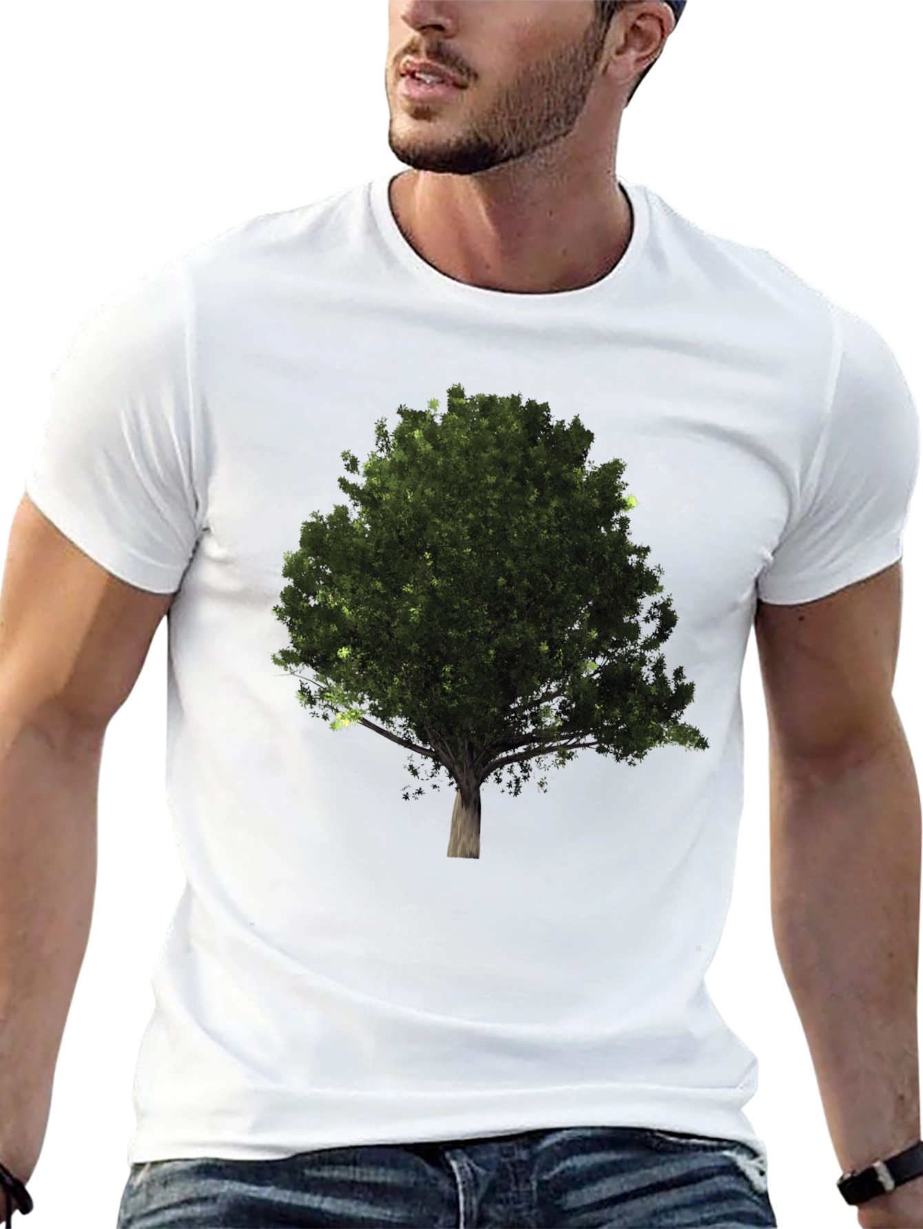 Black Nature Tree Graphic Black T-Shirt view 13