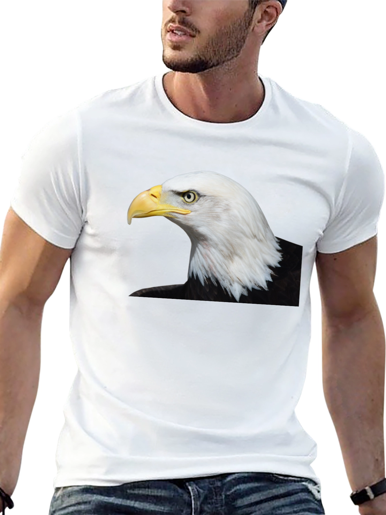 Black Bald Eagle Graphic Black T-Shirt view 13