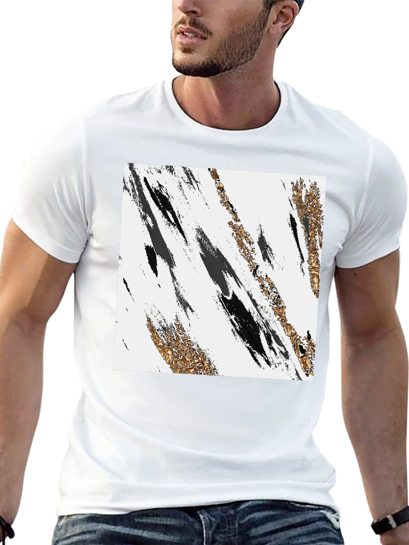 Black Abstract Art Black T-Shirt view 13