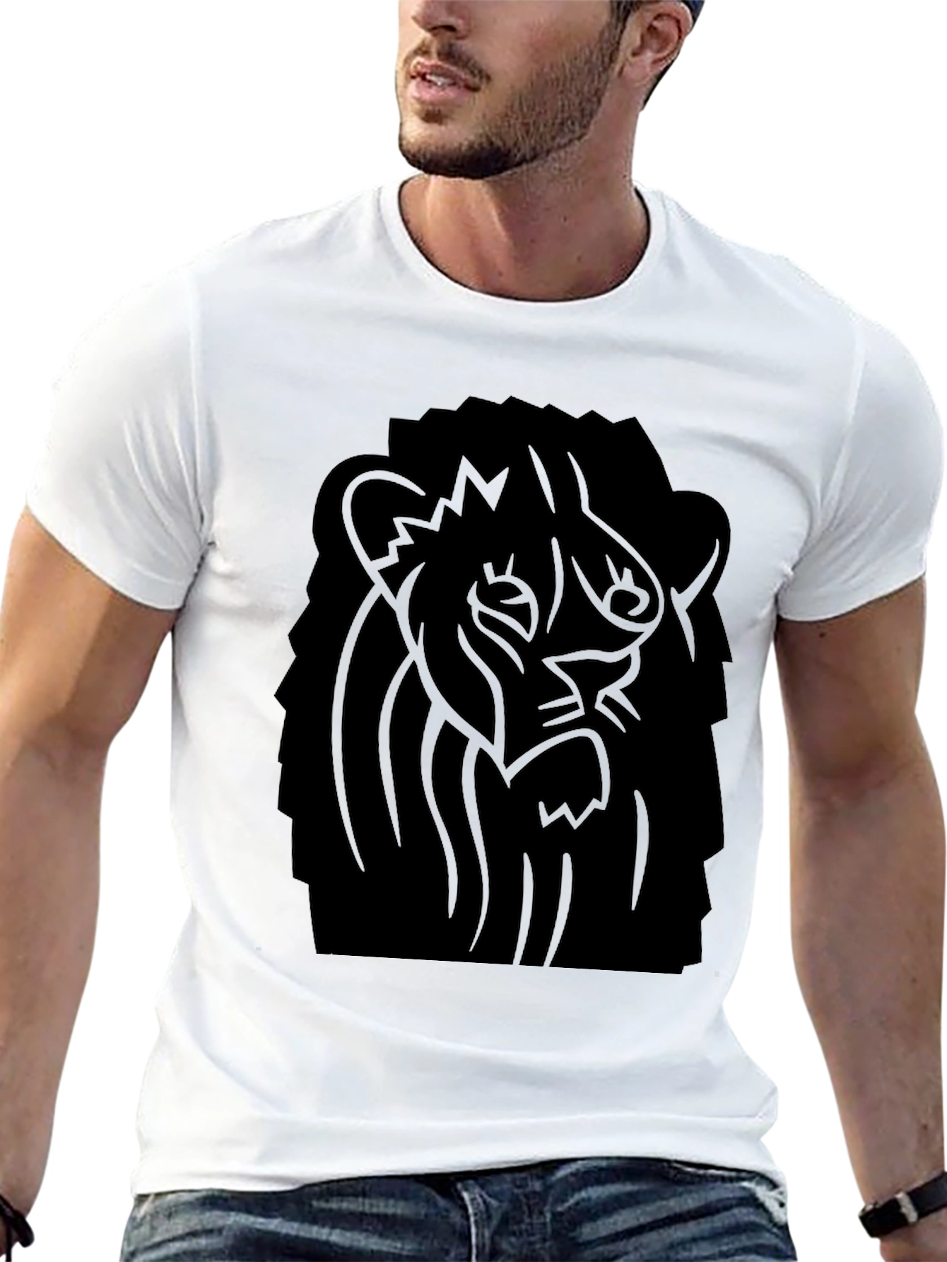 Black Black Lion Graphic Tee - Bold Style view 13