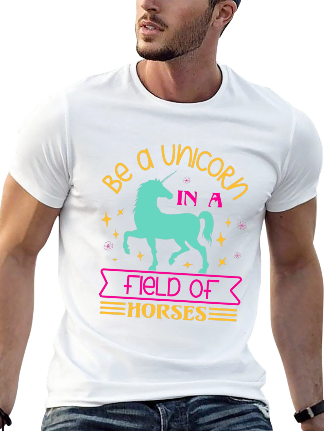 Black Be a Unicorn T-Shirt - Fun Graphic Tee view 13