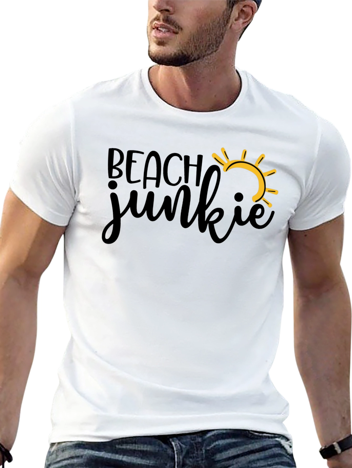Black Beach Junkie T-Shirt - Summer Fun Tee view 13
