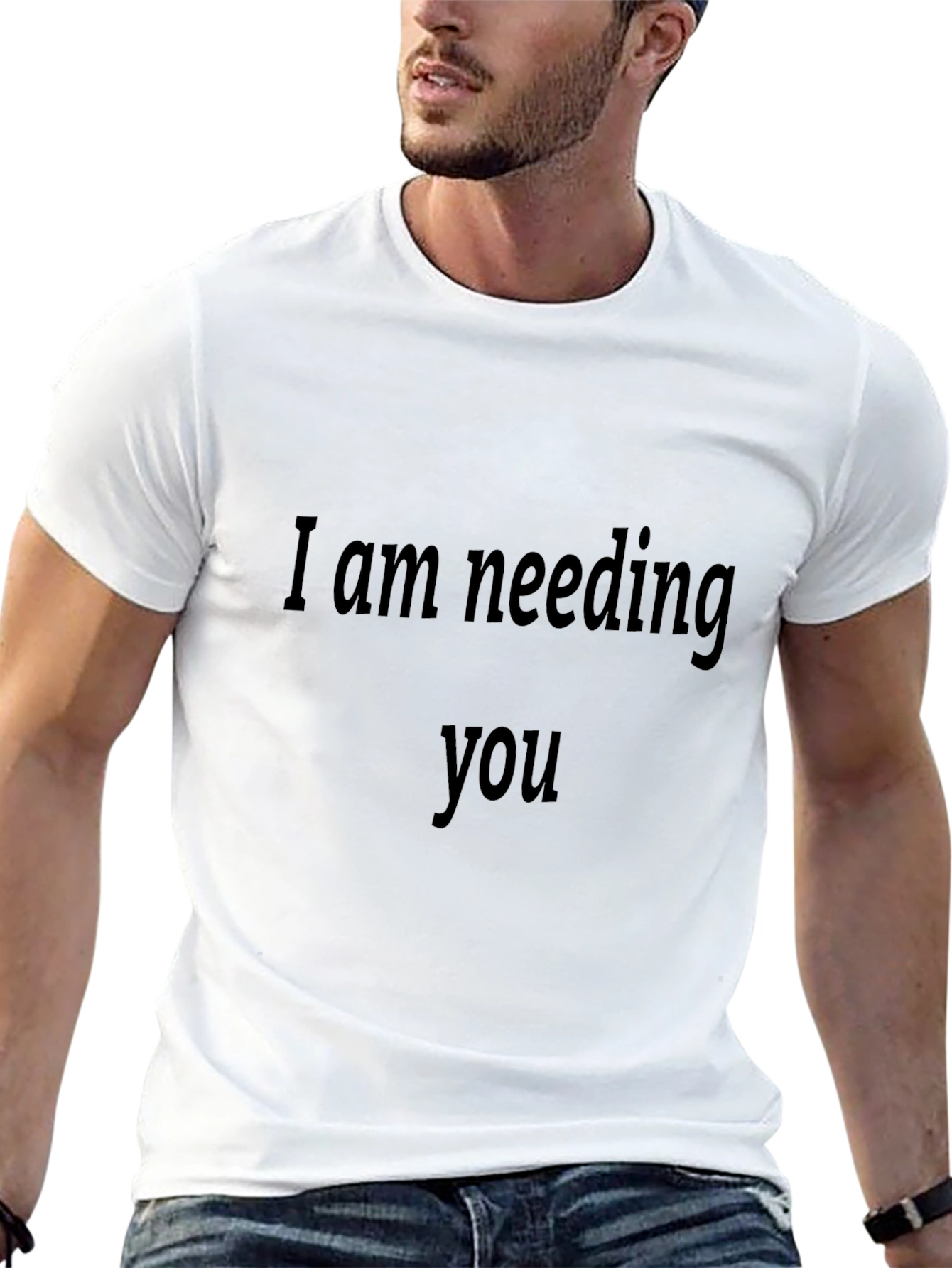 Black Expressive Black T-Shirt - I Am Needing You view 13