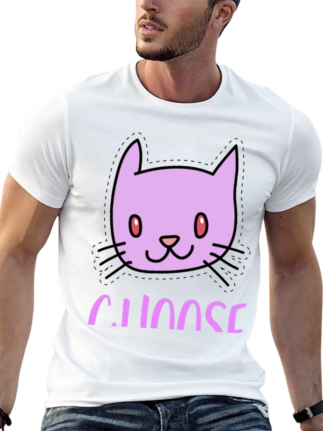 Black Cute Cat Face Tee - Choose Your Style! view 13