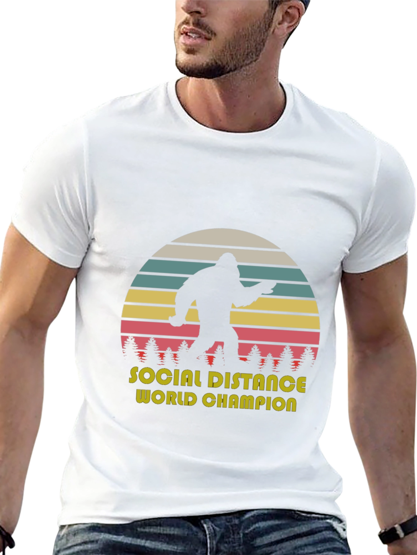 Black Social Distance World Champion T-Shirt view 13