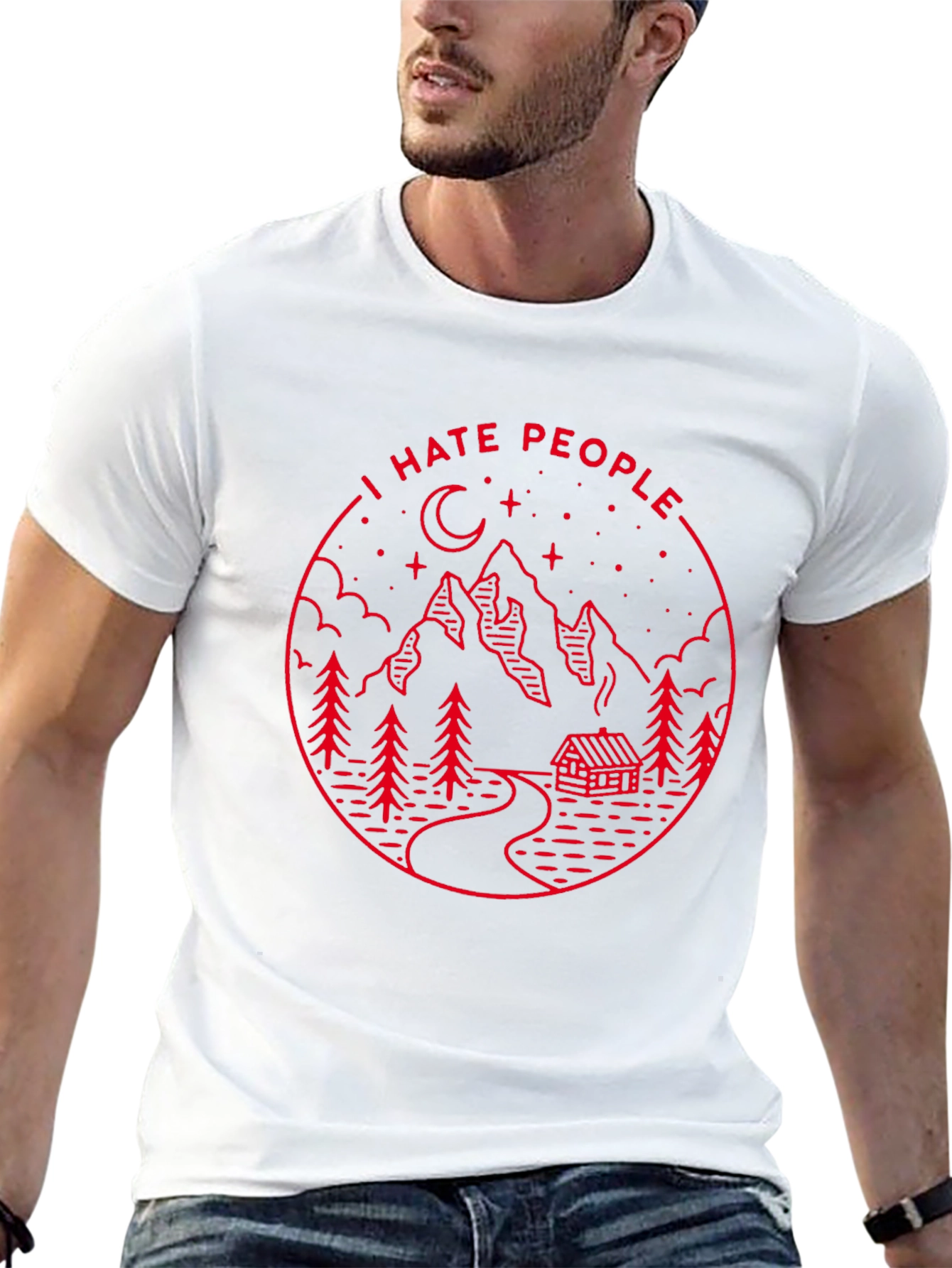 Black I Hate People Graphic Tee - Mountain Cabin Design view 13