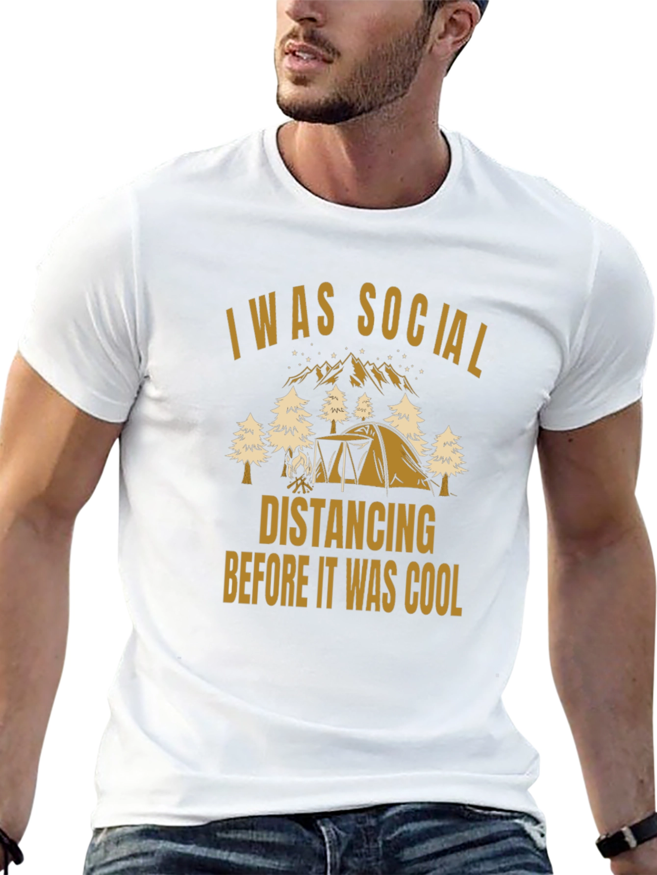 Black I Was Social Distancing Before It Was Cool T-Shirt view 13