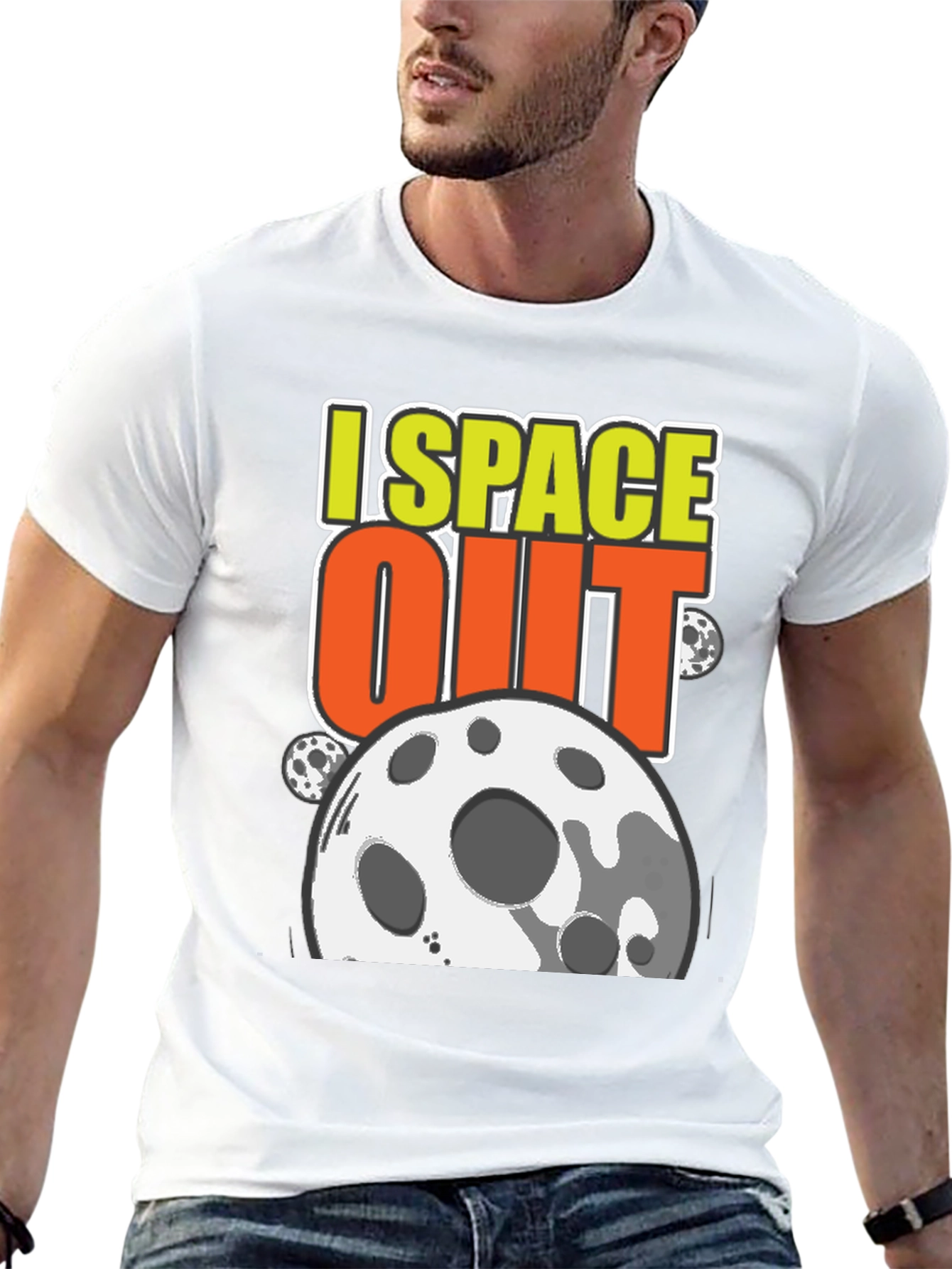 Black I Space Out T-Shirt - Black Cotton Blend view 13