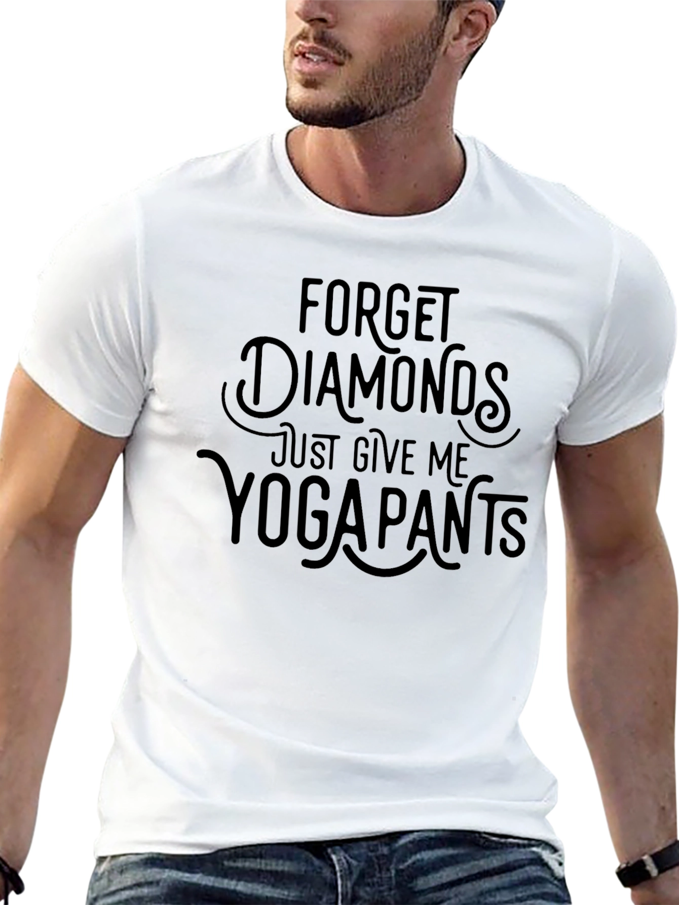 Black Funny Yoga Pants Graphic T-Shirt view 13
