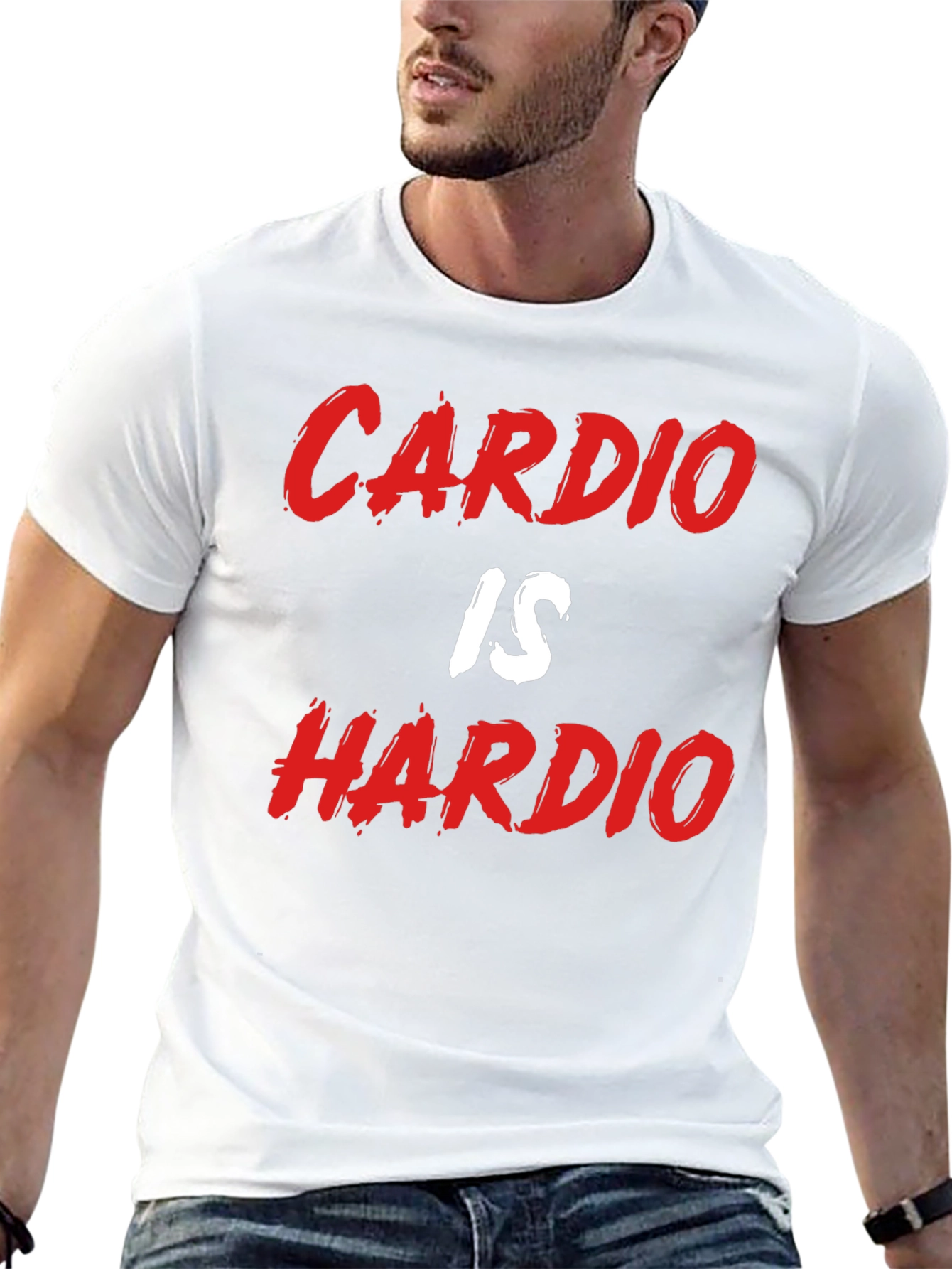 Black Cardio Is Hardio Funny Gym Workout Black T-Shirt view 13
