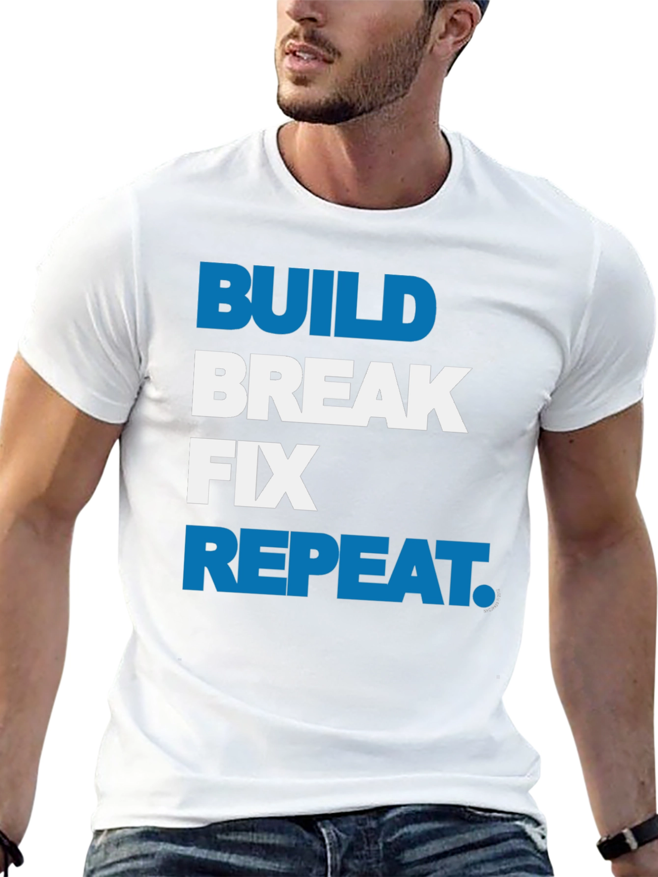 Black Build Break Fix Repeat Graphic T-Shirt view 13