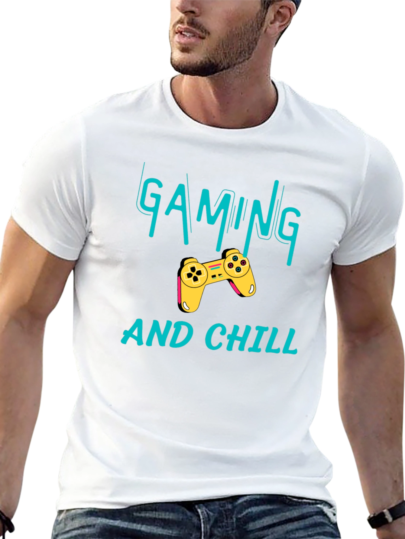Black Gaming and Chill Black T-Shirt - Gamer Apparel view 13