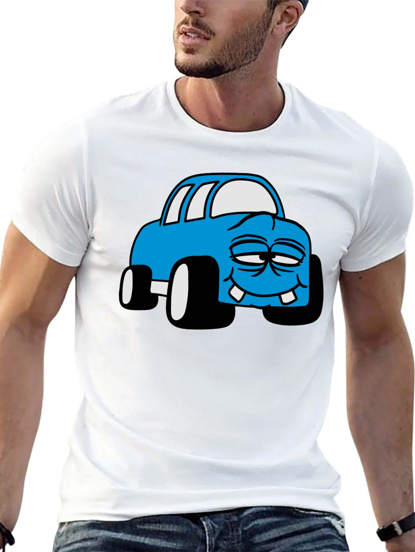 Black Cartoon Monster Car Graphic Black T-Shirt view 13