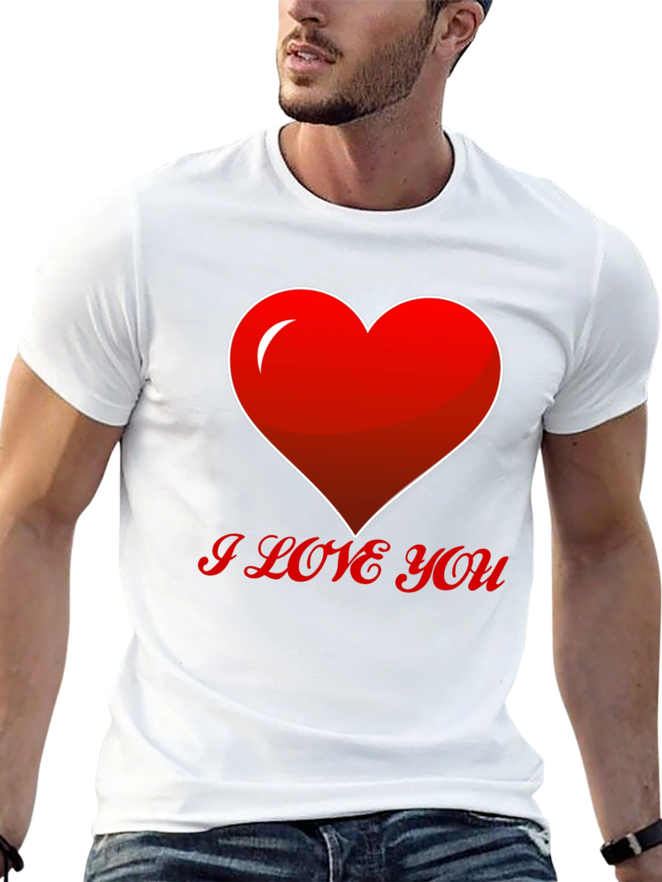 Black I Love You Heart T-Shirt view 13
