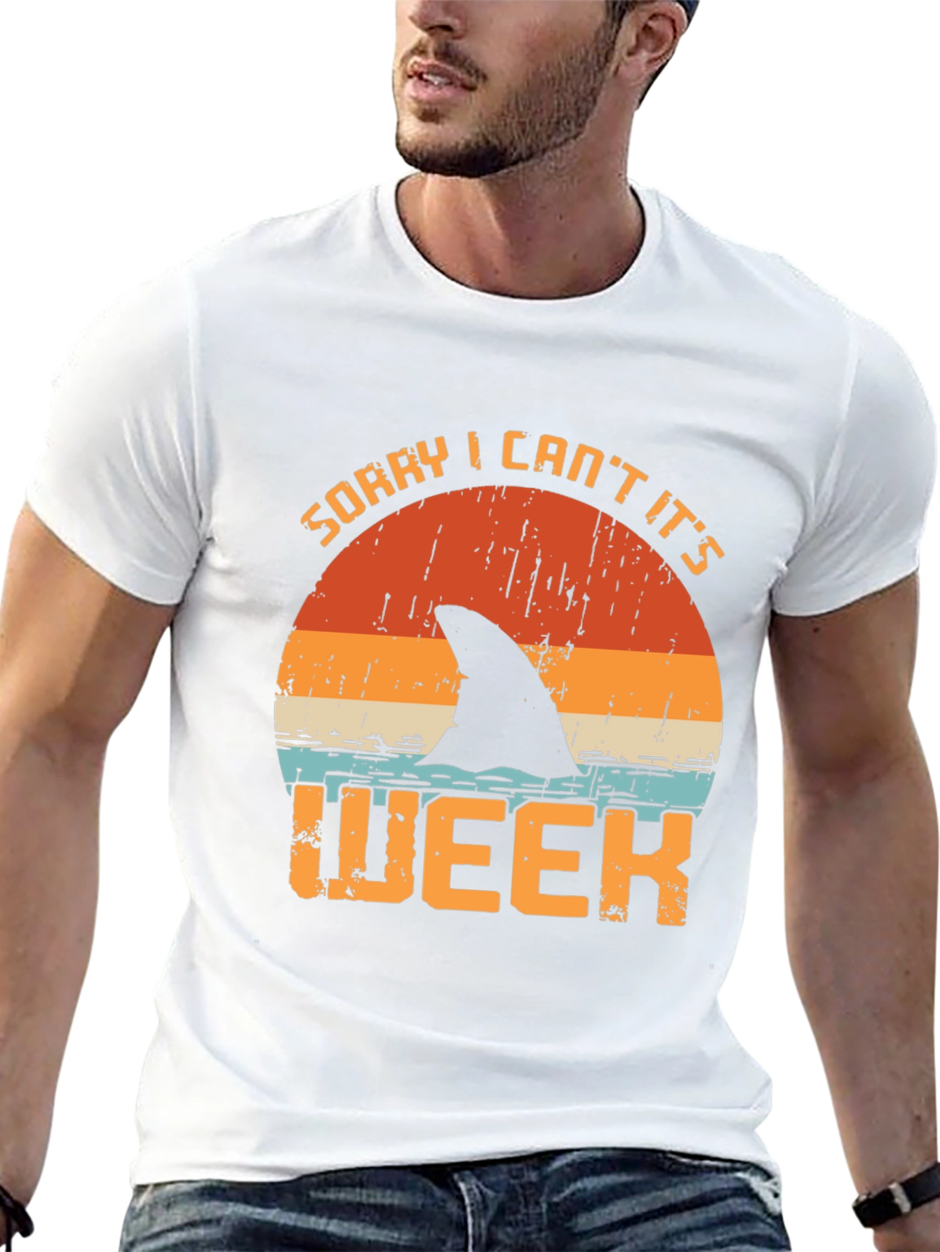 Black Sorry I Can't It's Shark Week T-Shirt view 13