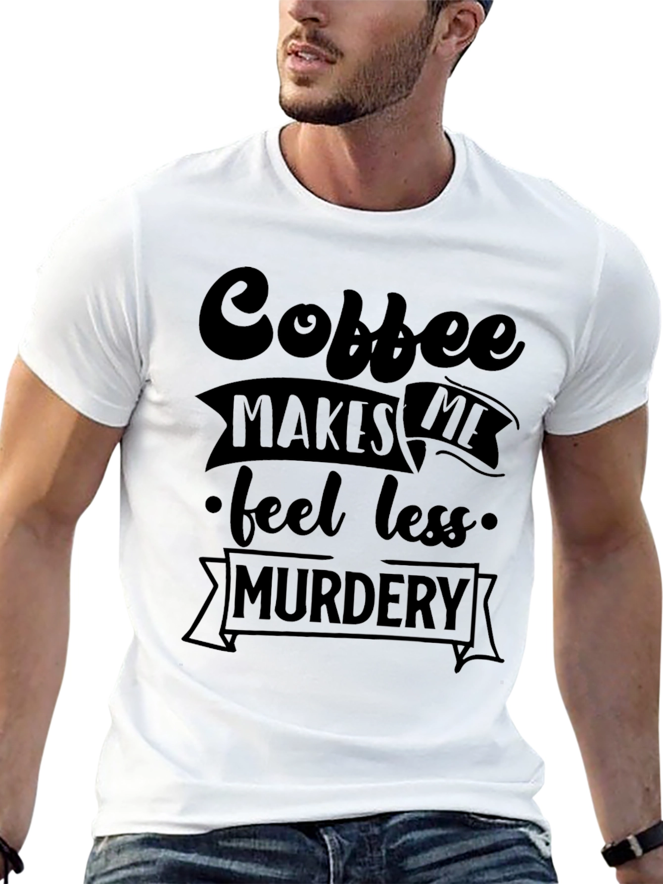 Black Coffee Makes Me Feel Less Murdery Graphic Tee view 13