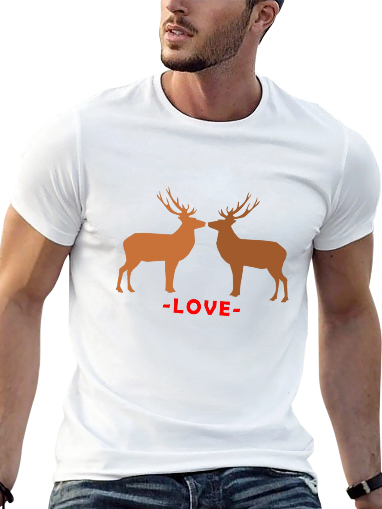 Black Deer Love Graphic Tee - Stylish Casual Wear view 13