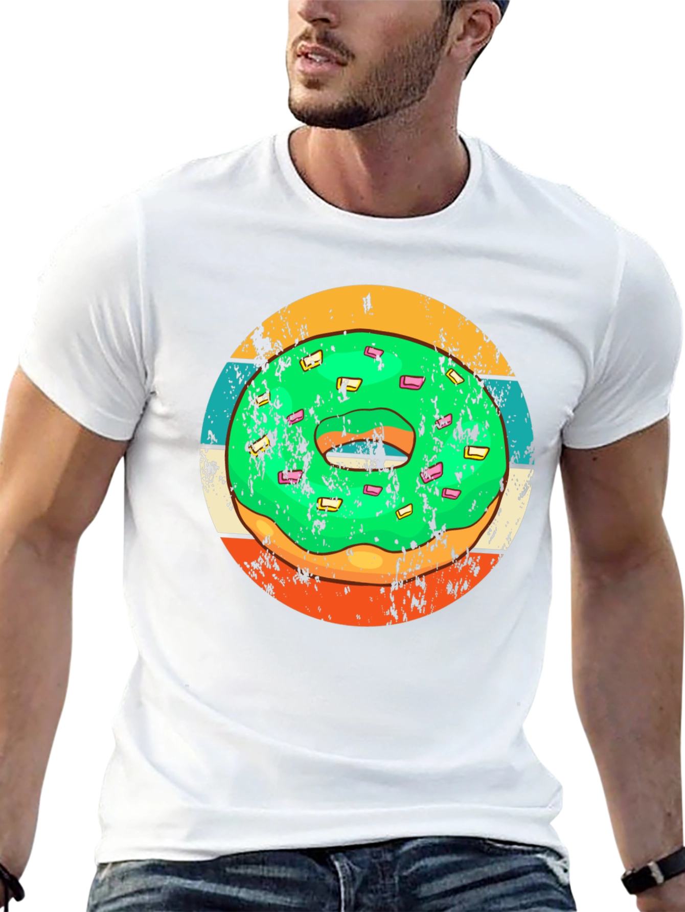 Black Retro Donut Graphic Tee - Fun & Stylish Casual Wear view 13
