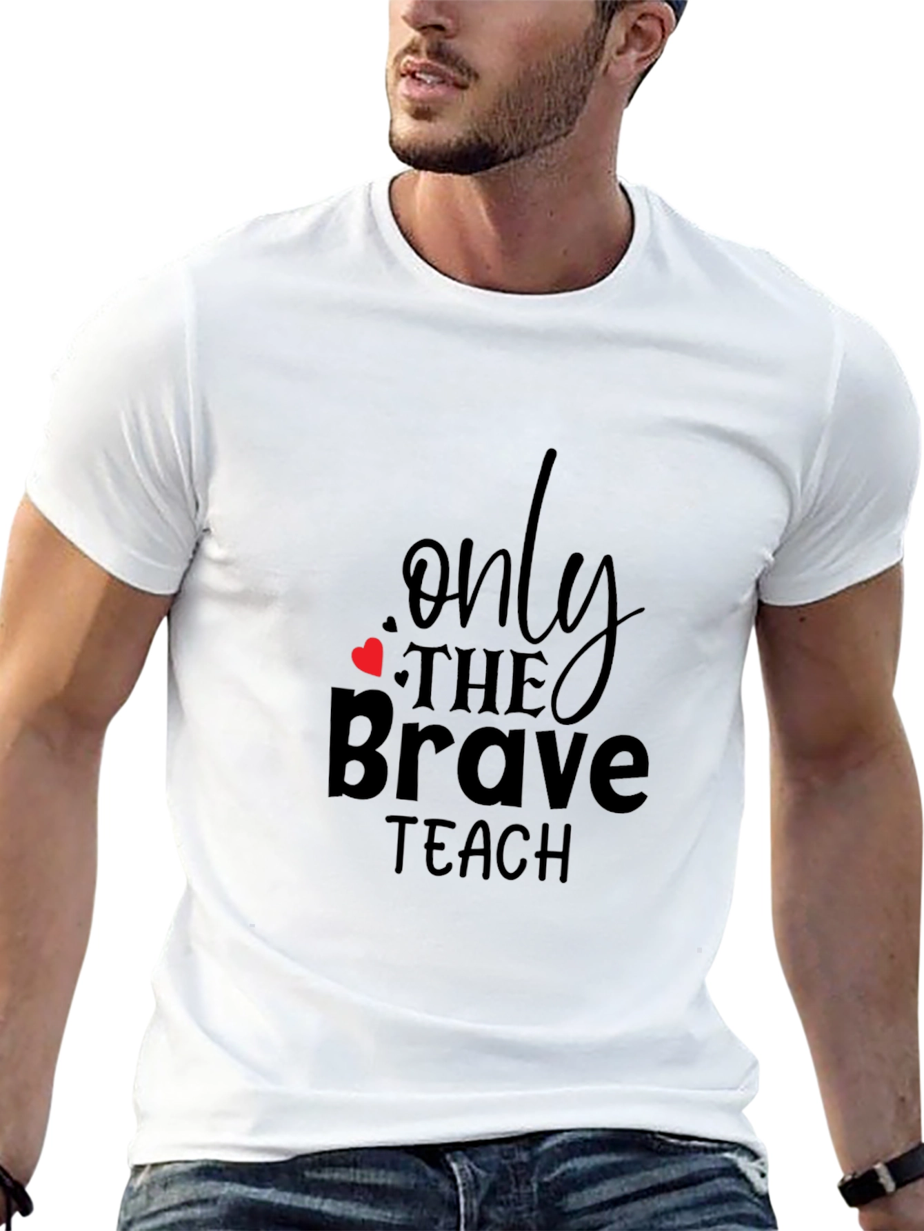 Black Only the Brave Teach Black T-Shirt view 13