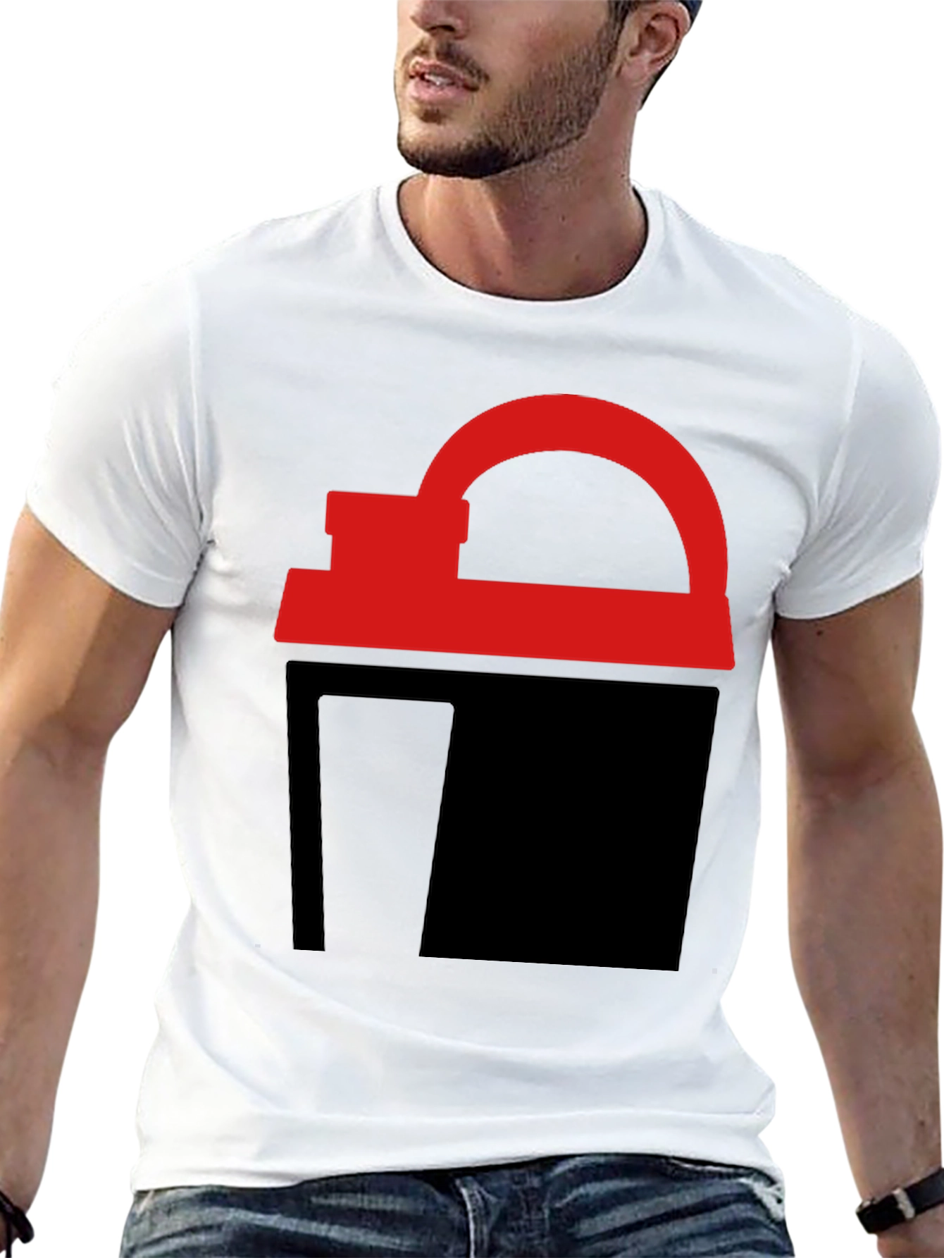 Black Abstract Red & Black Graphic Tee view 13