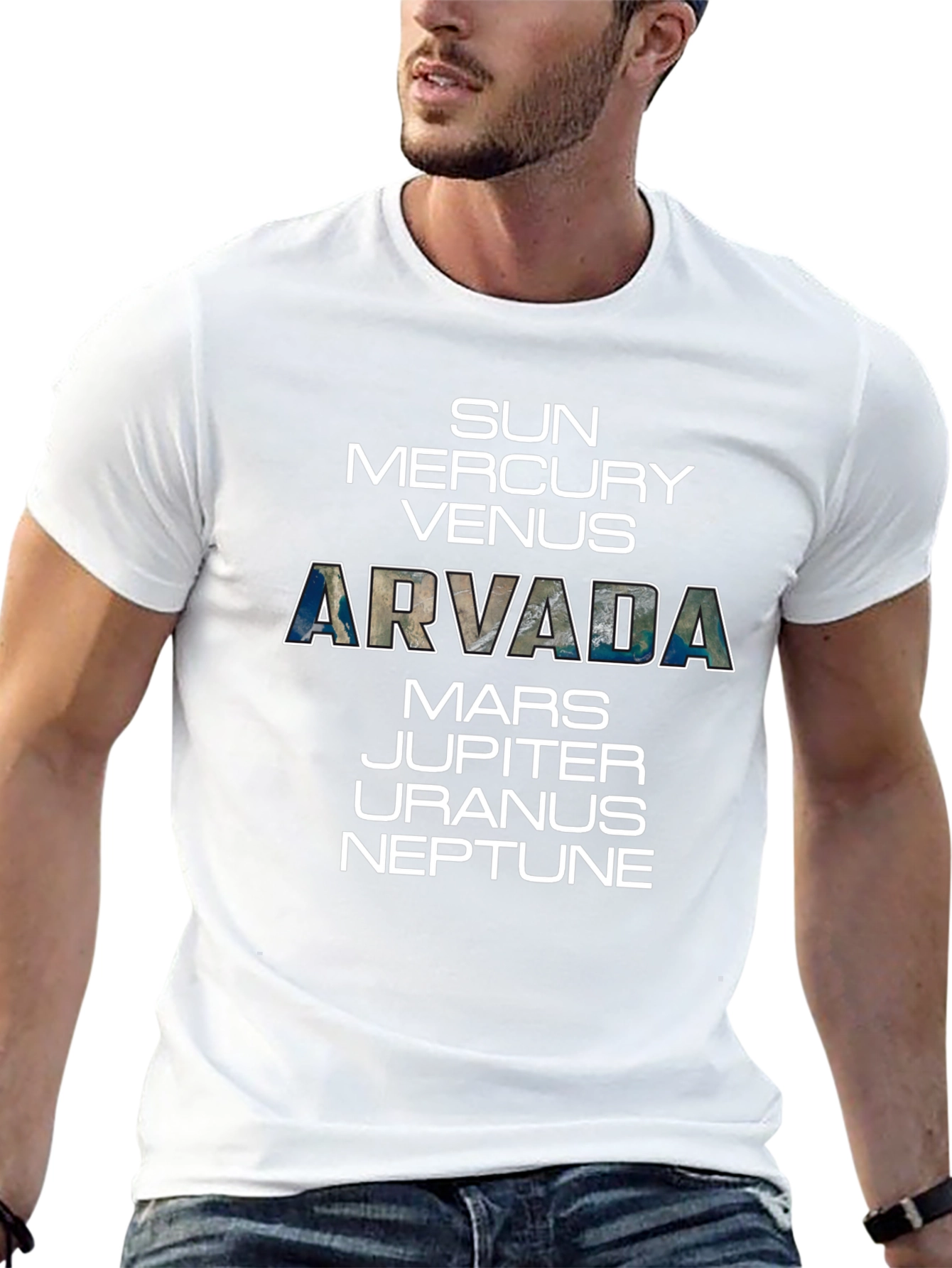 Black Arvada Planets T-Shirt - Space Science Tee view 13
