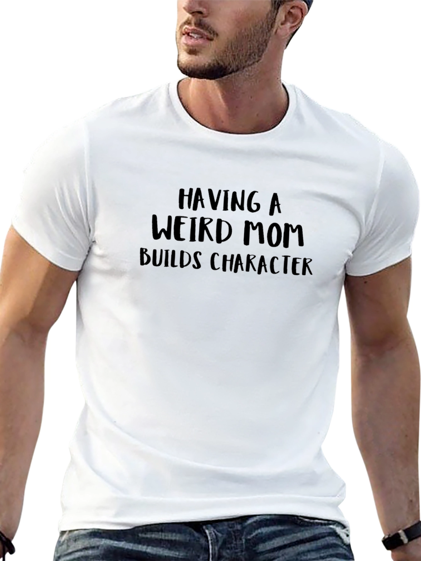 Black Weird Mom Builds Character Graphic Tee view 13