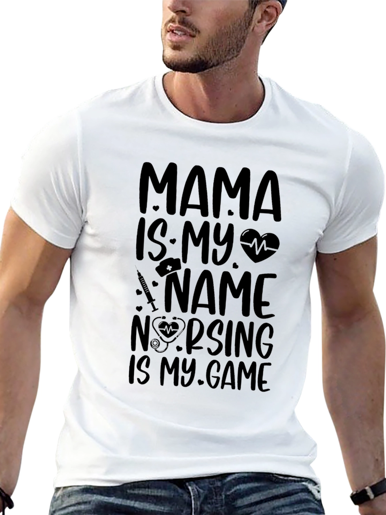 Black Mama Nursing Game T-Shirt view 13