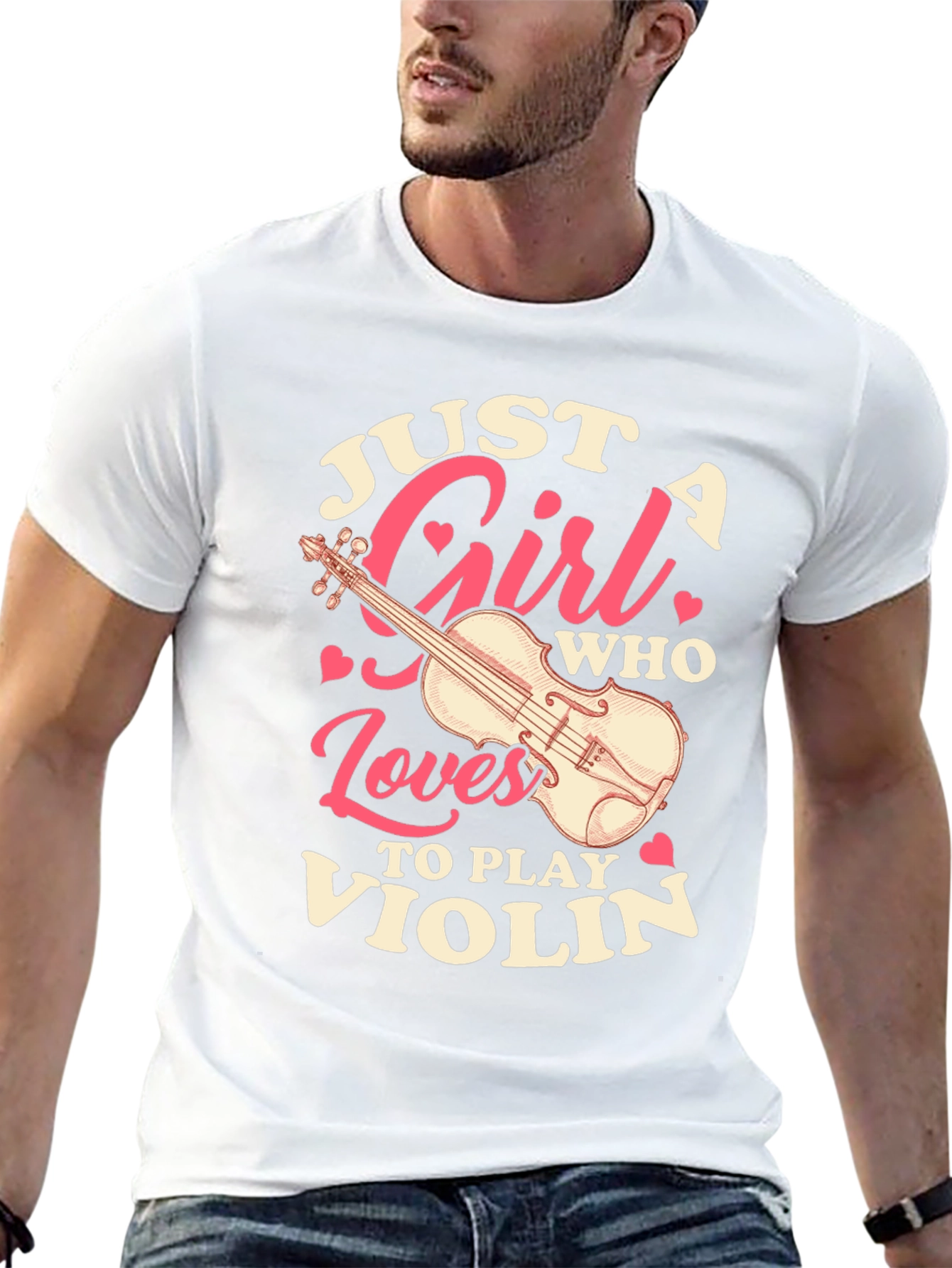 Black Just A Girl Who Loves To Play Violin T-Shirt view 13