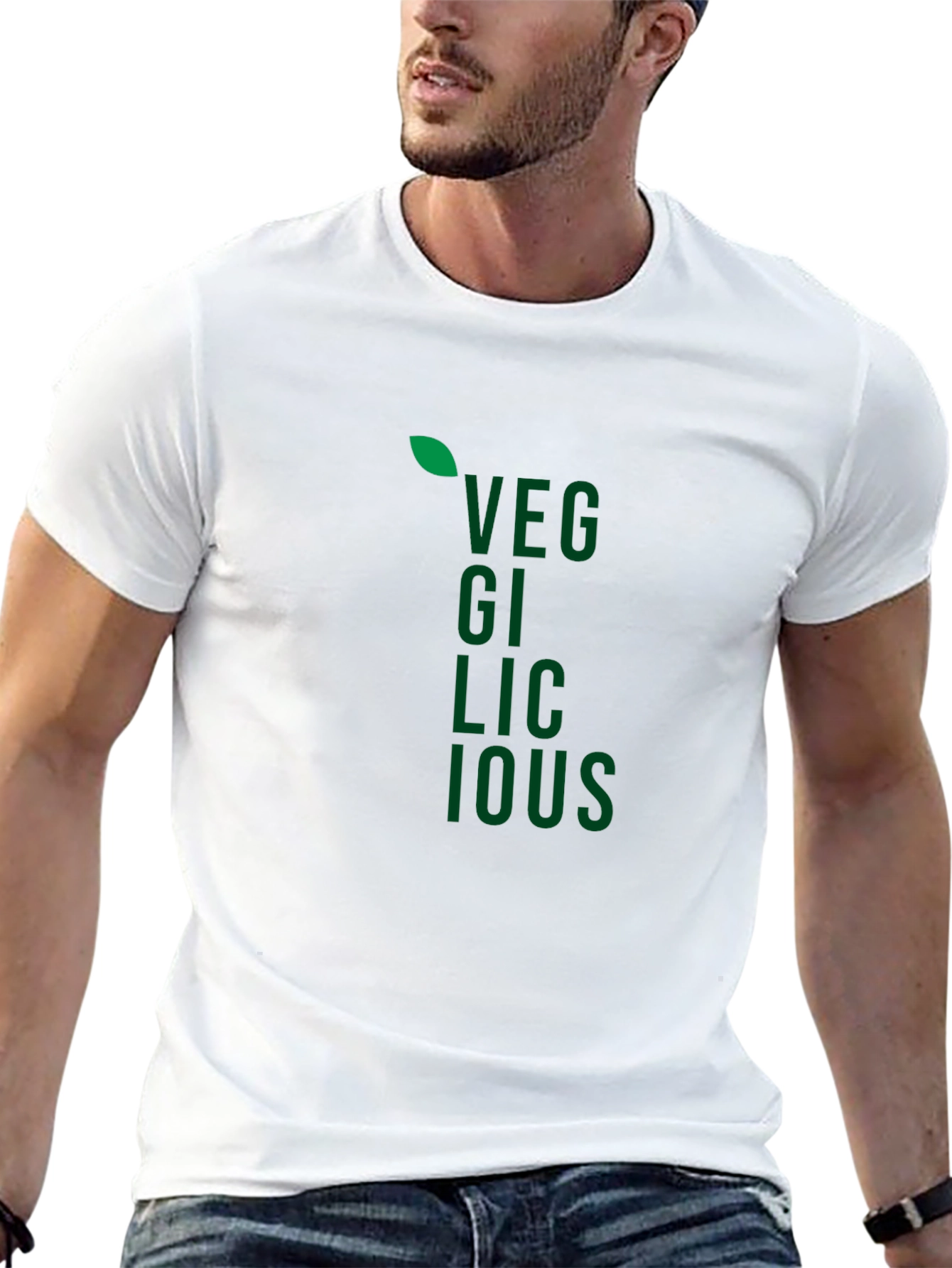 Black Veggilicious T-Shirt - Black Cotton Vegan Style Tee view 13