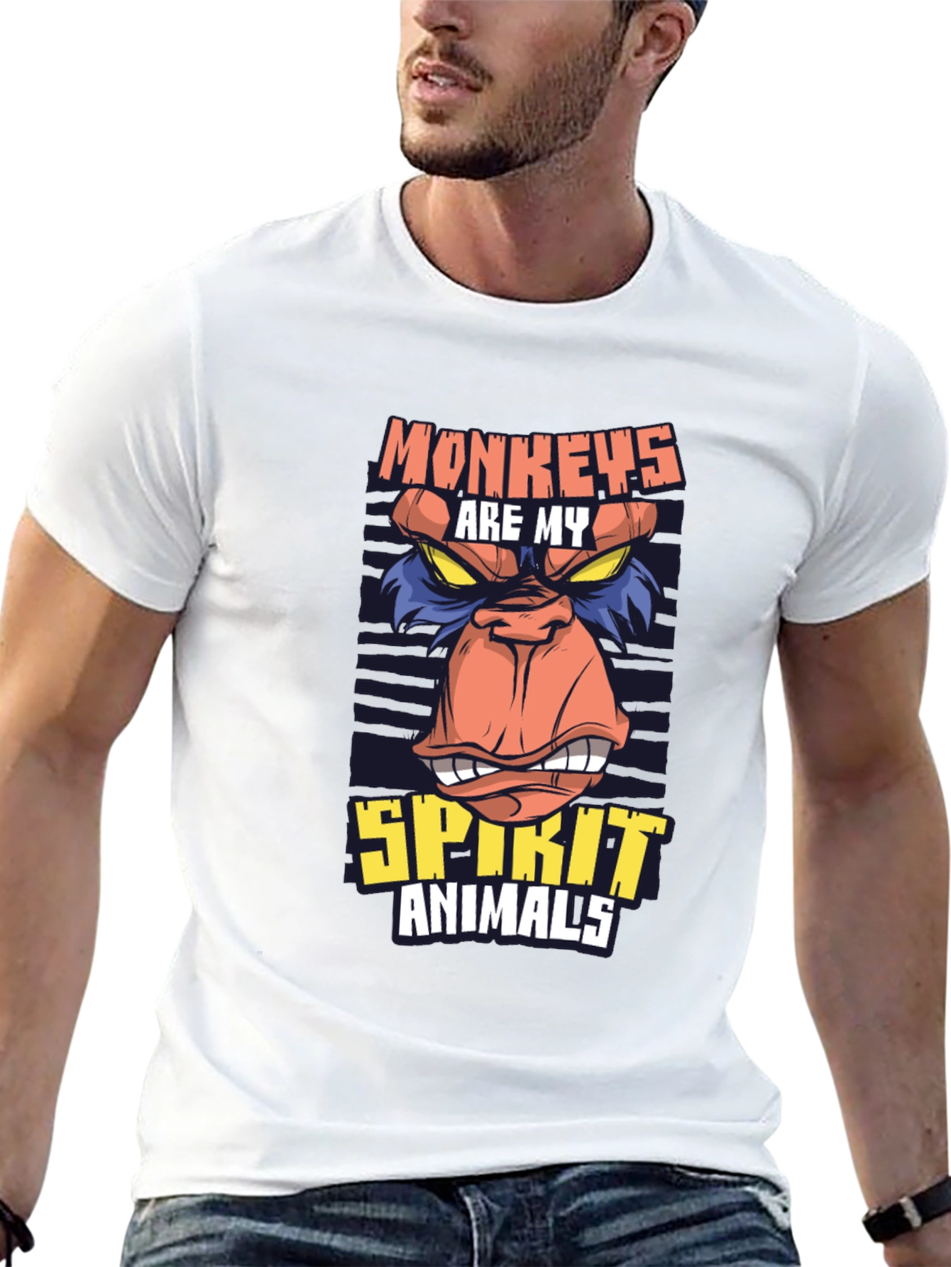 Black Monkeys Are My Spirit Animal Graphic T-Shirt view 13