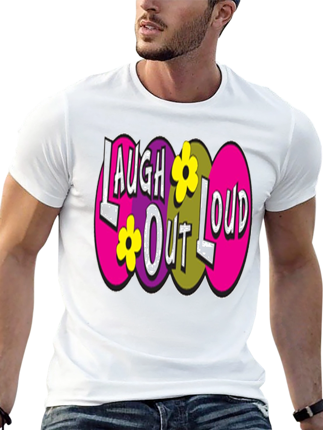 Black Laugh Out Loud Graphic Tee view 13