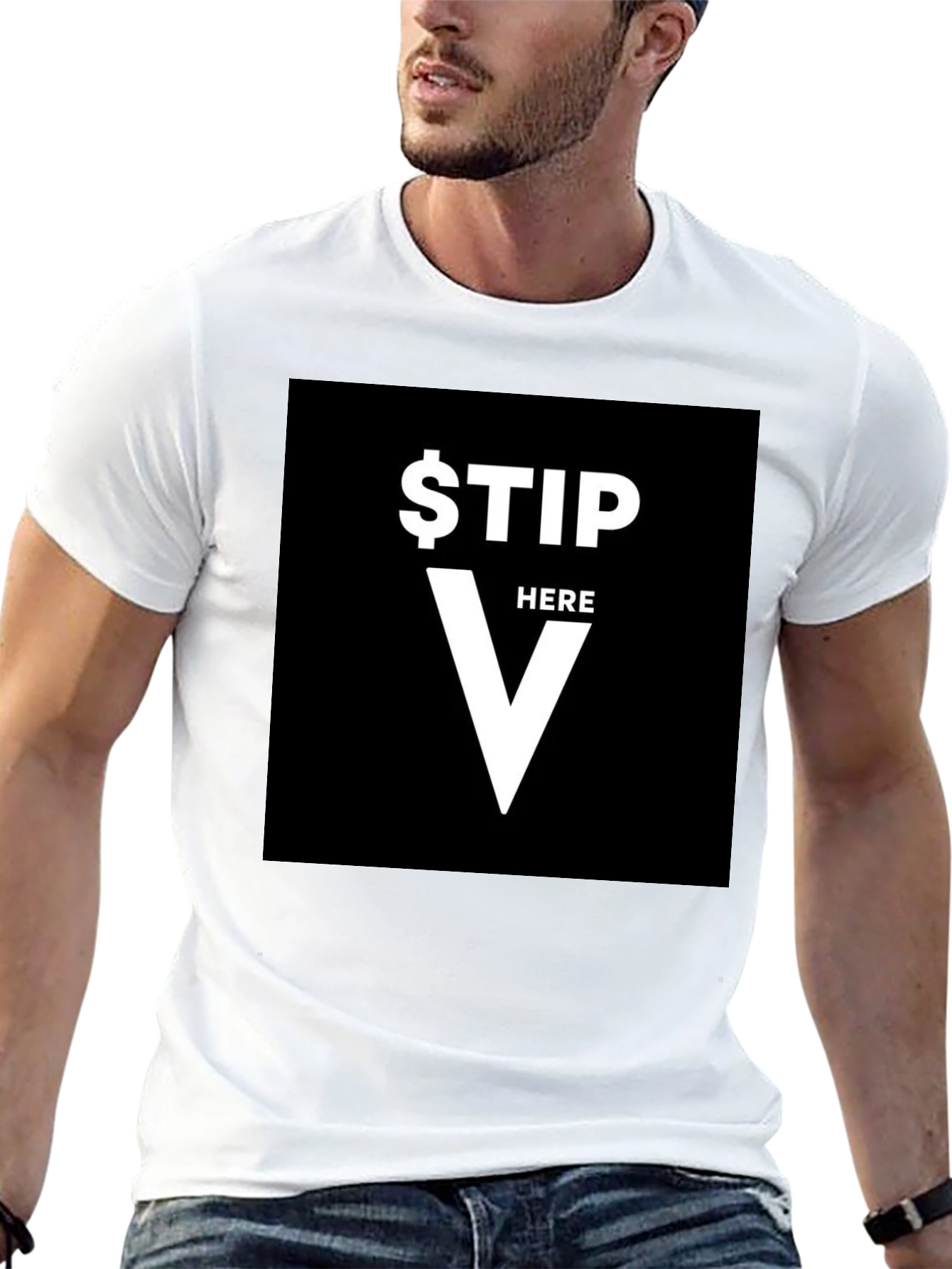 Black Tip Here T-Shirt - Funny Waiter Server Tee view 13