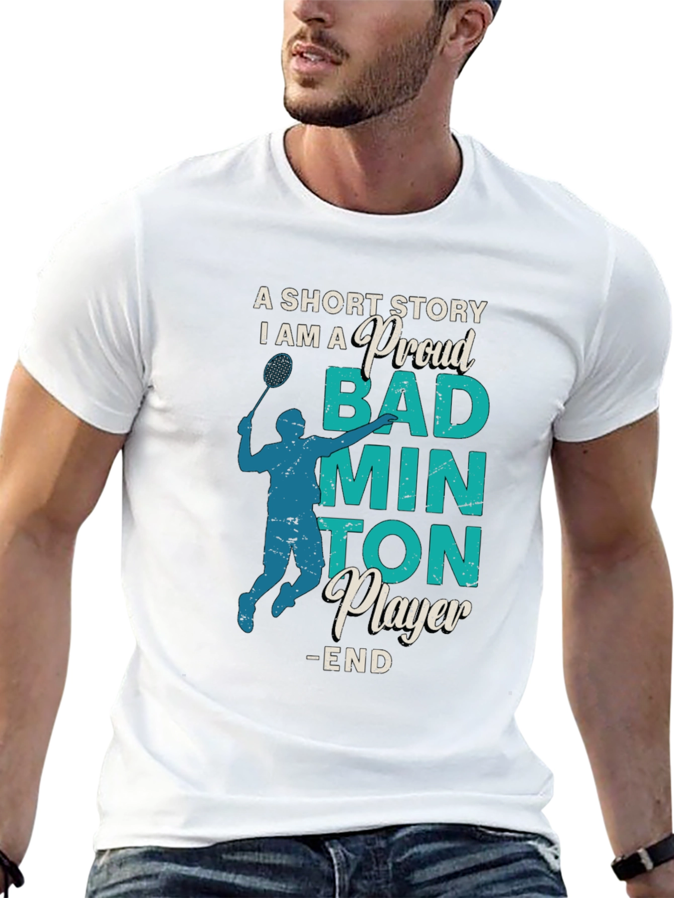 Black Proud Badminton Player Graphic Tee view 13