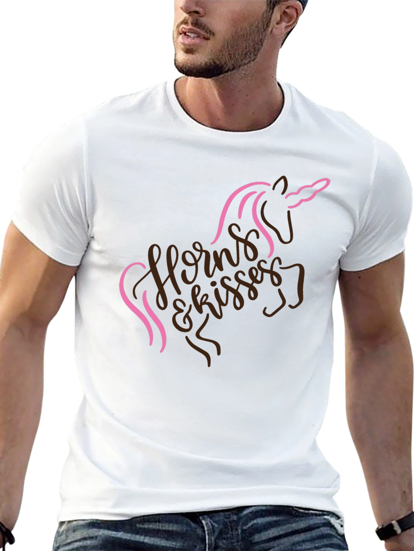 Black Unicorn Horns & Kisses Black T-Shirt view 13
