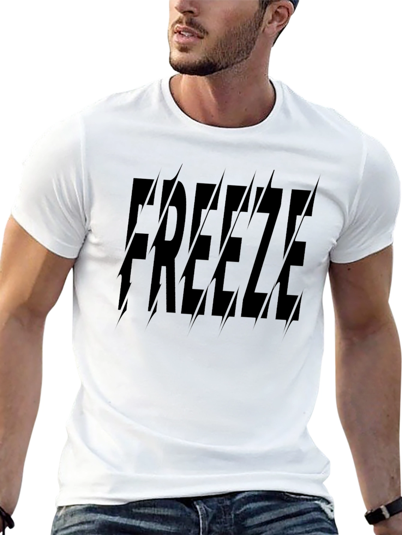 Black Freeze Graphic Print T-Shirt - Stylish Black Tee view 13