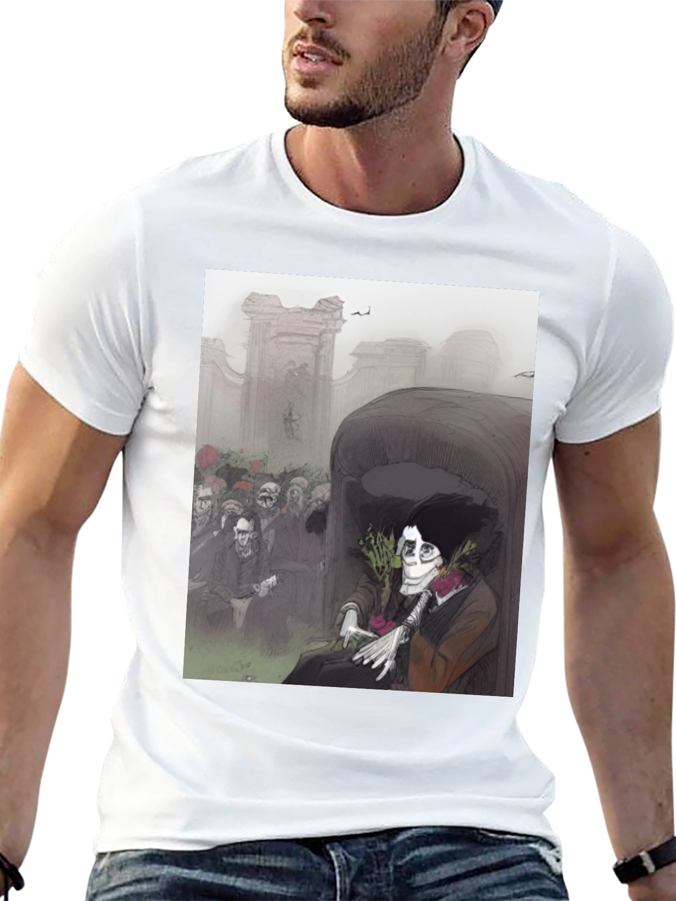 Black Gothic Skeleton T-Shirt view 13