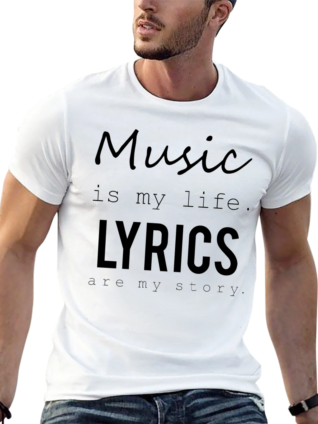 Black Music is My Life Lyrics T-Shirt - Unisex view 13
