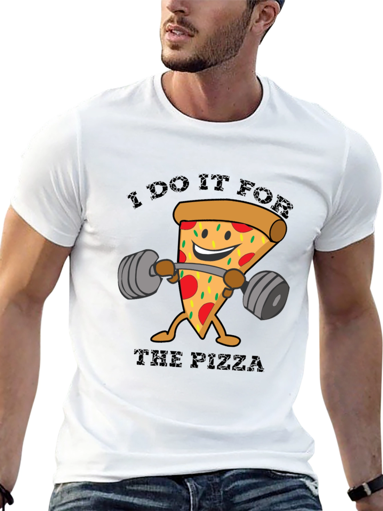 Black Pizza Lover Workout T-Shirt - Funny Fitness Tee view 13